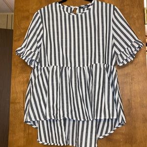 Striped Peplum Top